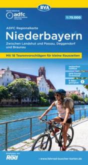 Niederbayern ADFC-Regionalkarte Maßstab: 1:75.000  Zwischen Landshut und Passau, Deggendorf und Braunau reiß- und wetterfest, GPS-Tracks Download, E-Bike geeignet

1. Auflage 2022