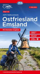 Ostfriesland / Emsland ADFC-Radtourenkarte - Maßstab 1:150.000 11. Aufl.