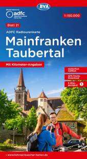 Mainfranken / Taubertal  ADFC-Radtourenkarte Maßstab: 1:150.000  15. Aufl.