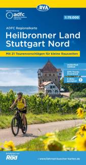 Heilbronner Land / Stuttgart Nord ADFC-Regionalkarte im Maßstab 1:75.000  Mit 21 Tourenvorschlägen für kleine Rauszeiten 3. Aufl.
