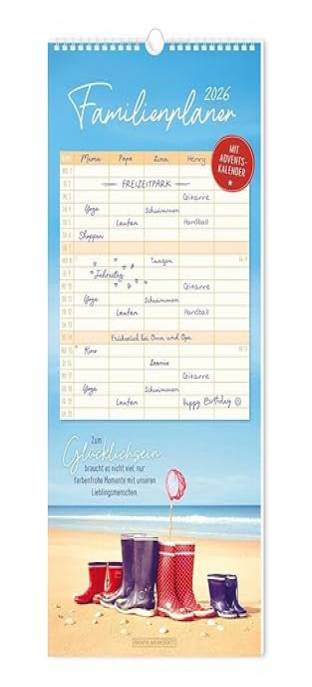 Familienplaner 2026  mit Adventskalender

Zum Glücklichsein braucht es nicht viel, nur farbenfrohe Momente mit unseren Lieblingsmenschen.