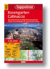 Rosengarten  - Catinaccio Wanderkarte & Luftbild Panoramakarte 1:25 000  dt./ital.