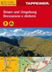 Brixen und Umgebung / Bressanone e dintorni Wanderkarte und Luftbild-Panoramakarte Maßstab 1:25.000 deutsch/italienisch