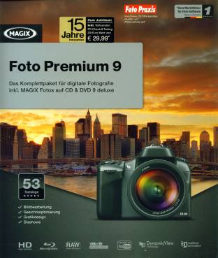 MAGIX Foto Premium 9 Das Komplettpaket für digitle Fotografie inkl. MAGIX Fotos auf CD & DVD 9 deluxe Jubiläumsedition